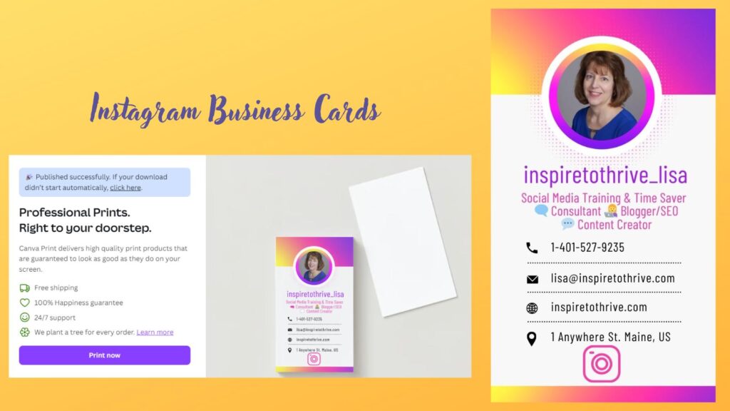 instagram business cards for you business cards